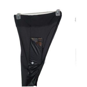 LULULEMON Cropped pants FITNESS, Black side Pockets for phone  Athletic Run Sz 4